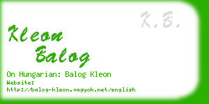 kleon balog business card